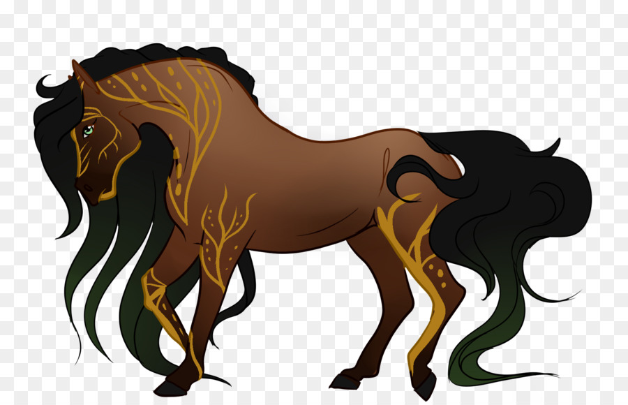 Cavalo Decorado，Padrões Verdes PNG