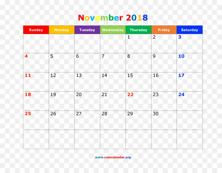 Calendário De Novembro De 2018，Datas PNG