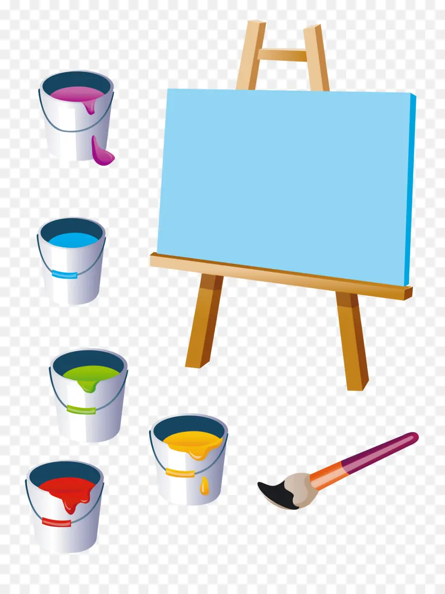 Conjunto De Pintura，Tela PNG