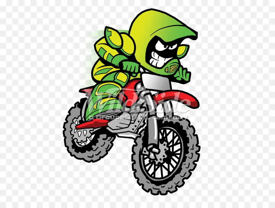 Cavaleiro De Desenho Animado Verde，Motocicleta PNG