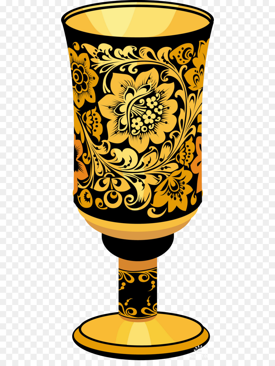 Cálice Decorativo，Ouro PNG