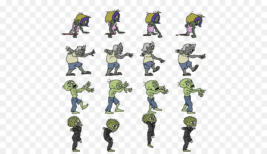 Personagens Zumbis，Animação PNG