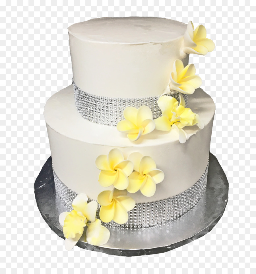 Bolo Branco Com Flores Amarelas，Sobremesa PNG