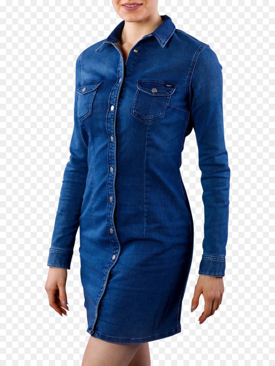 Vestido Jeans，Botões PNG