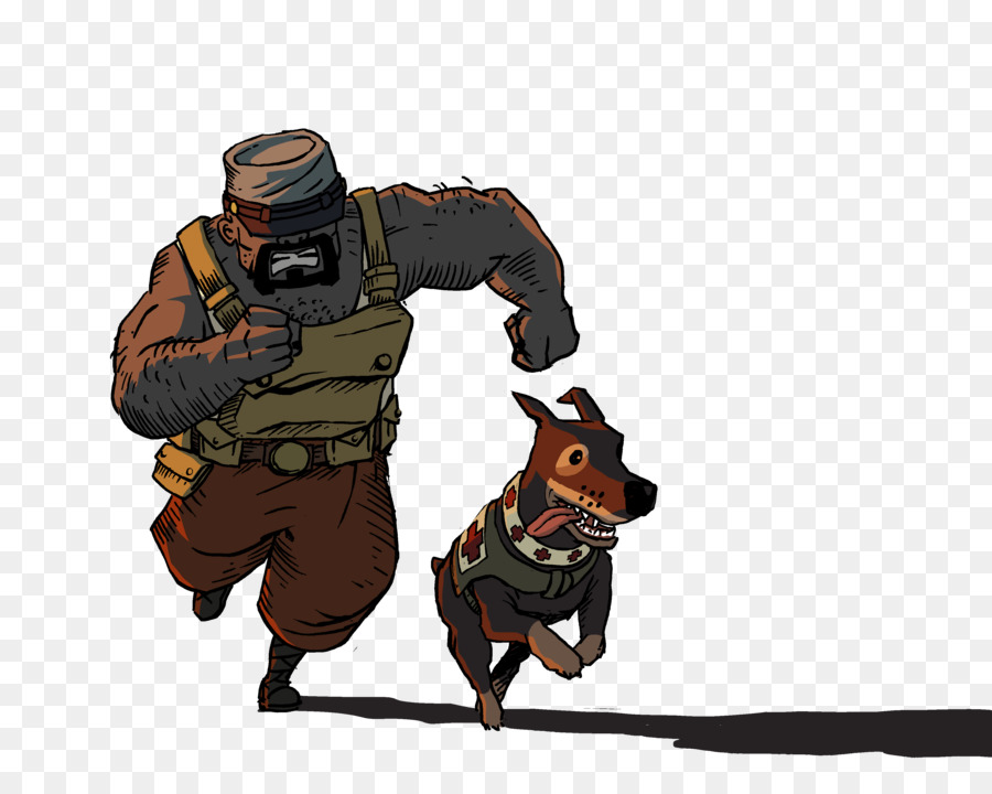 Soldado E Cachorro，Correndo PNG