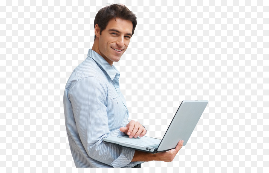 Homem Com Laptop，Afirmativo PNG