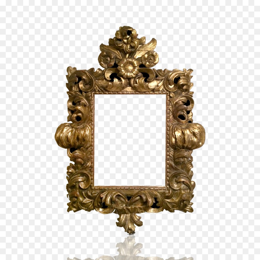 Espelho Ornamentado，Ouro PNG