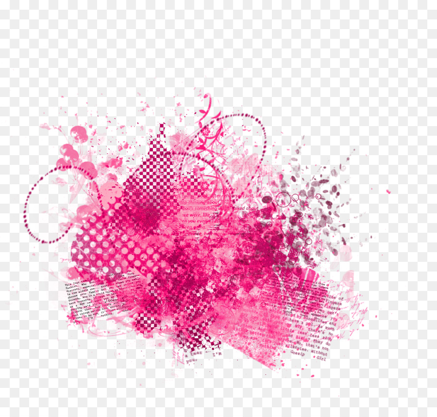 Respingos De Tinta，Rosa PNG