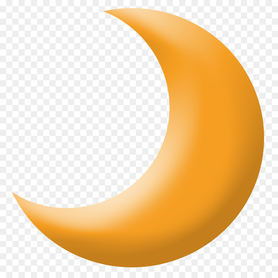 Lua Crescente Laranja，Noite PNG