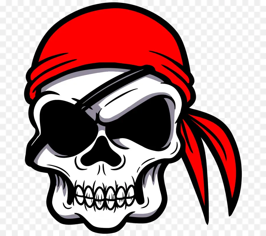 Crânio Pirata，Bandana PNG