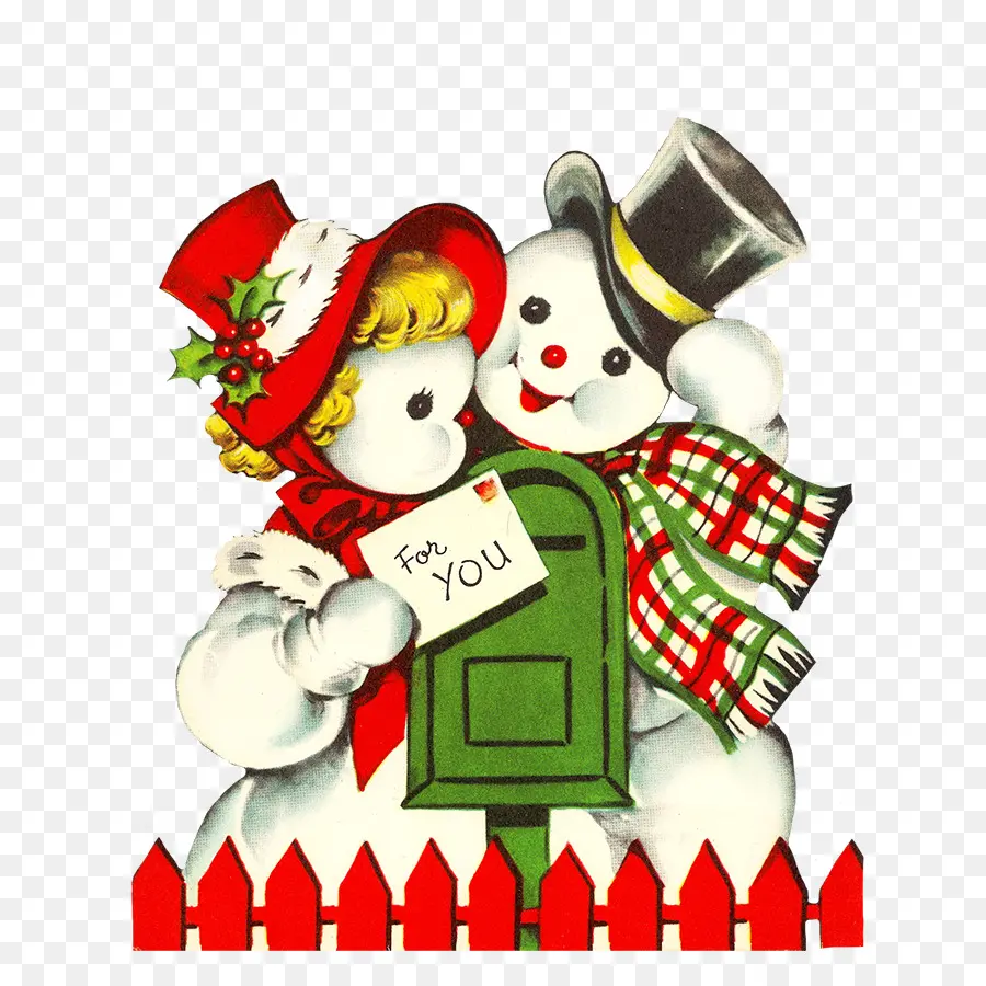 Casal Boneco De Neve，Natal PNG