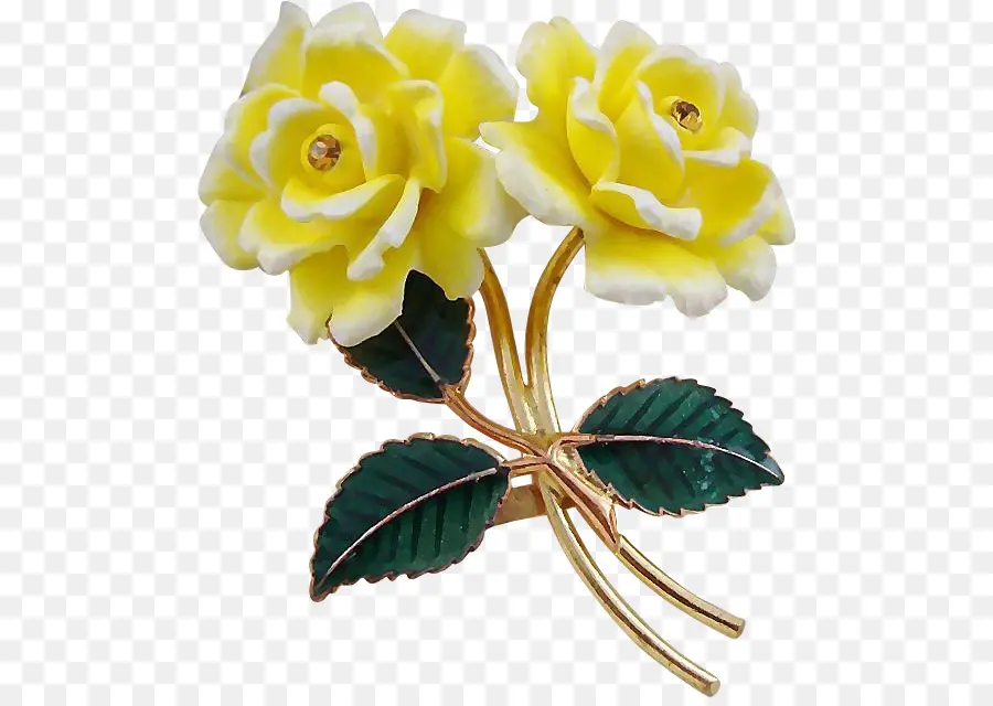 Rosas Amarelas，Folhas Verdes PNG