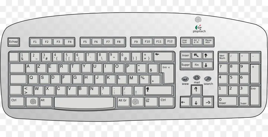 Teclado Cinza，Chaves PNG