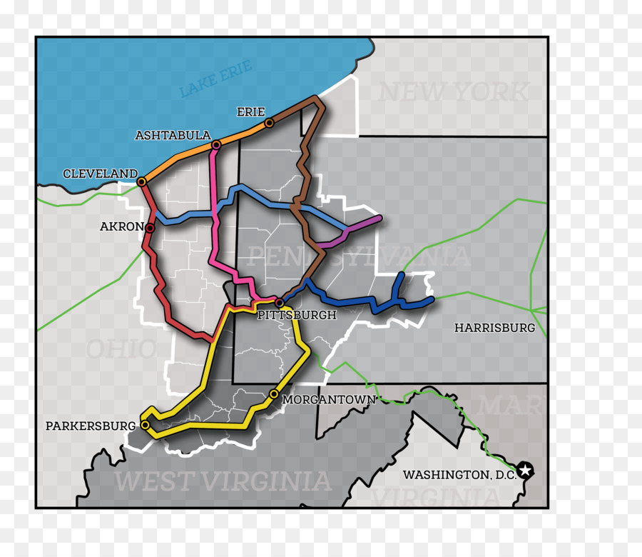 Virgínia Ocidental，Mapa PNG