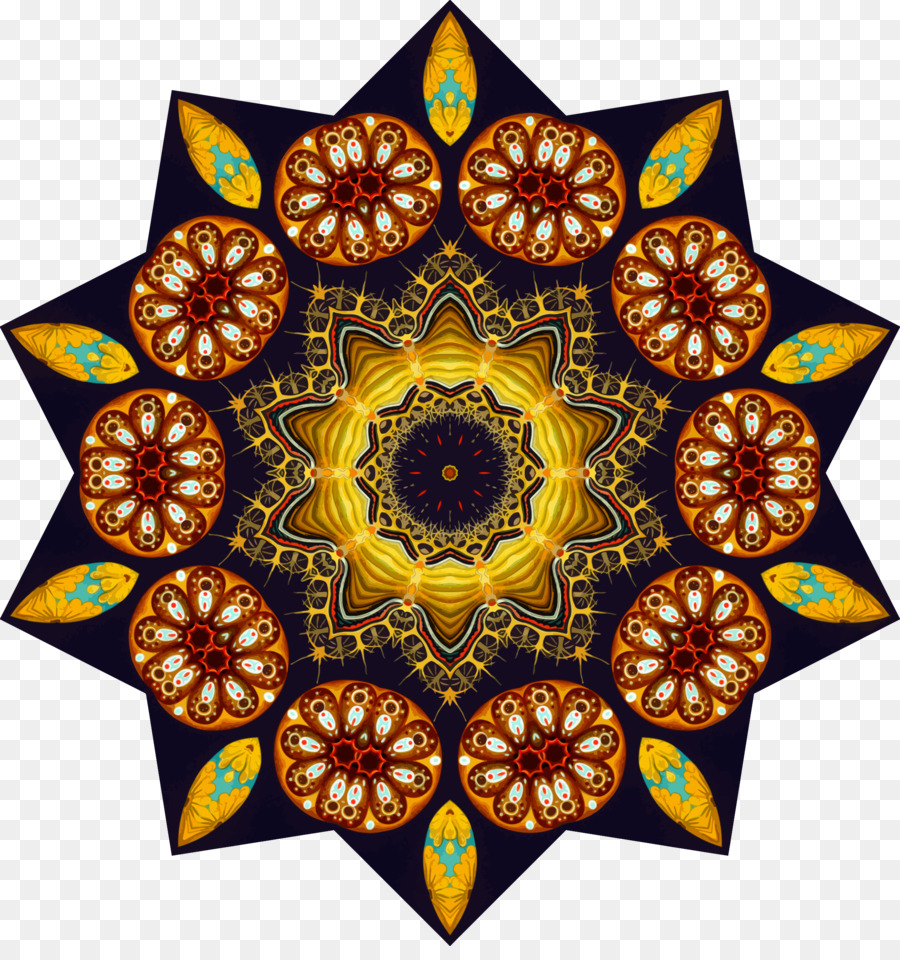 Mandala Amarela，Padrão PNG