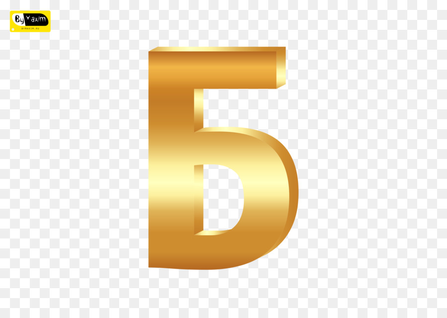 Número Dourado 5，Dígito PNG