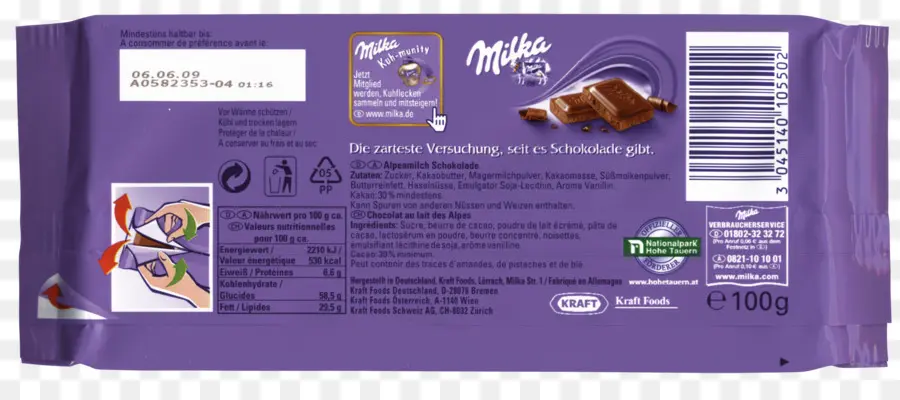 Barra De Chocolate，Milka PNG