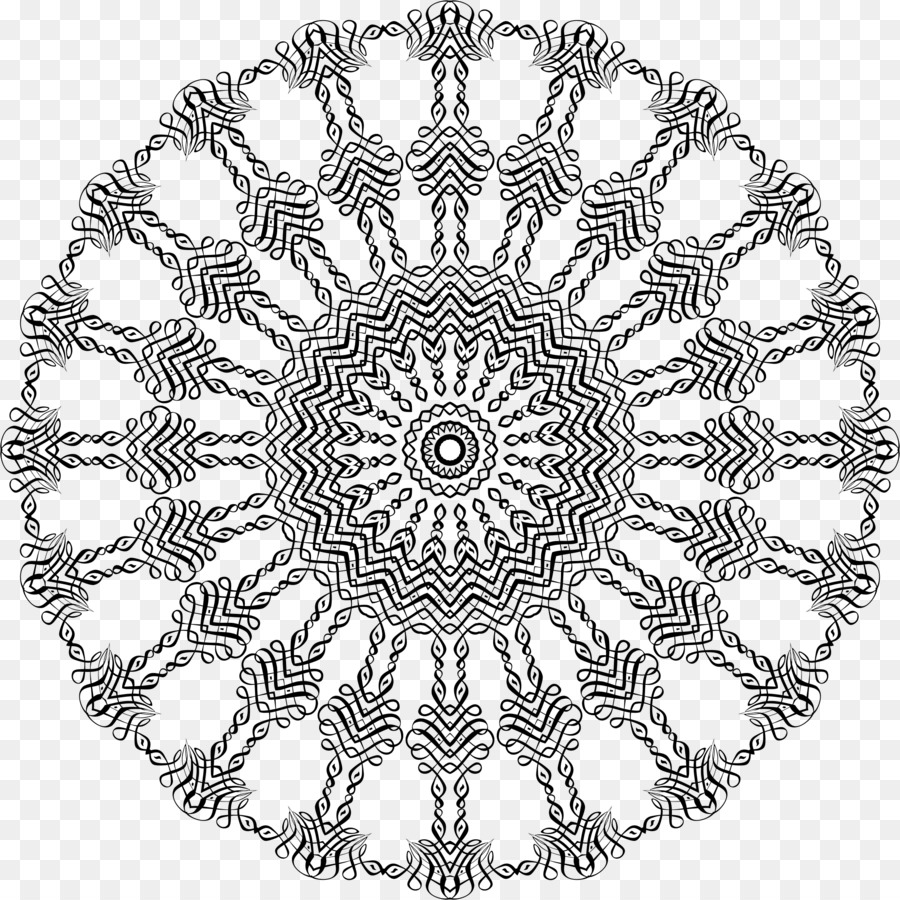 Mandala Preto E Branco，Padrão PNG