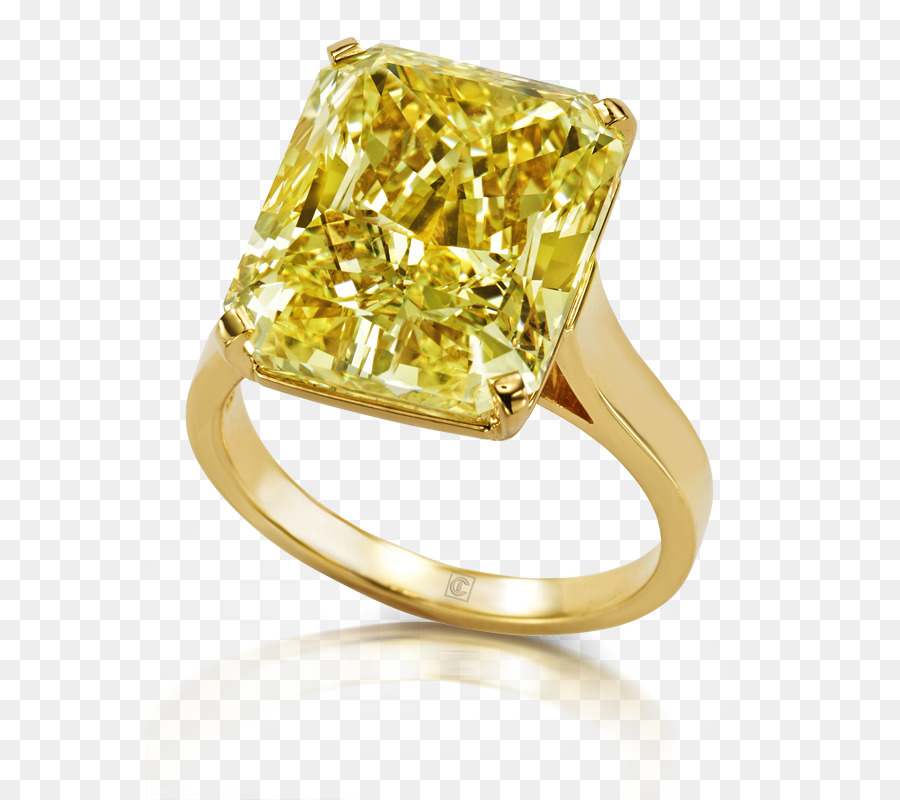 Anel De Diamante Amarelo，Faixa De Ouro PNG