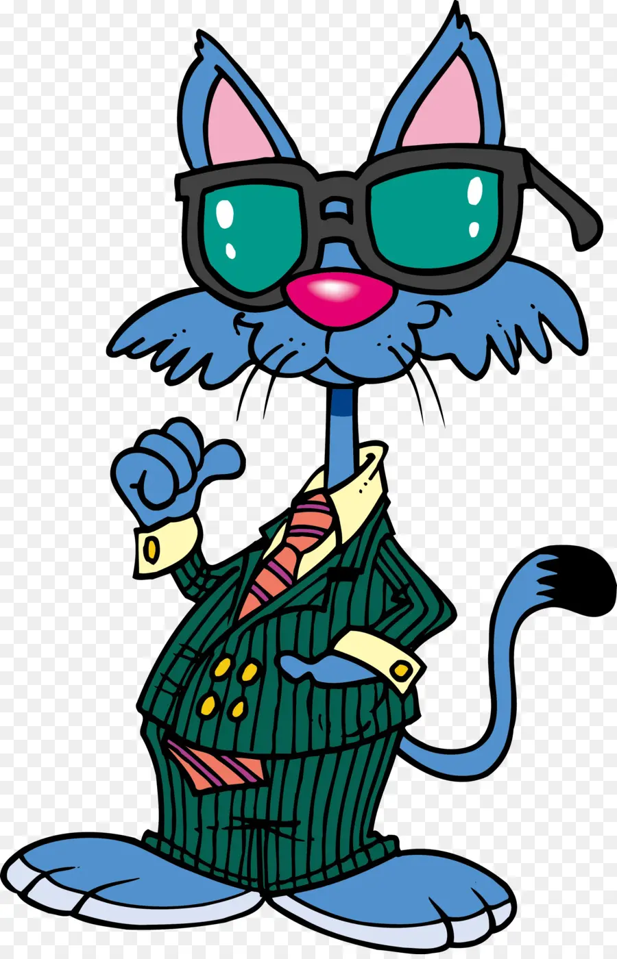 Gato Azul De Terno，Óculos De Sol PNG