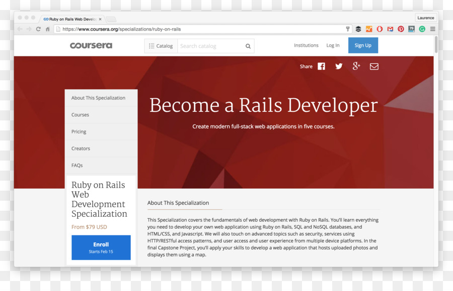 Desenvolvimento Web，Coursera PNG