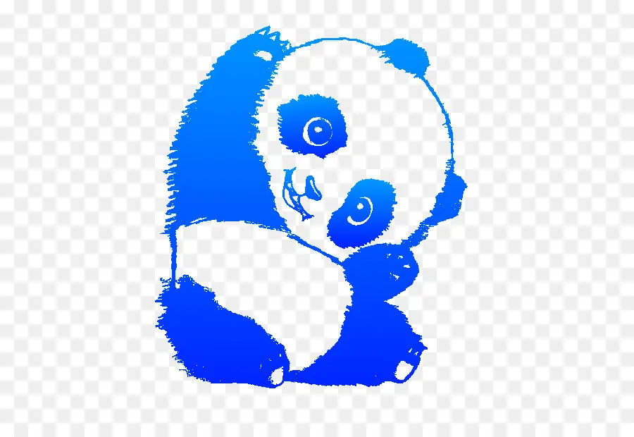 Panda，Azul PNG