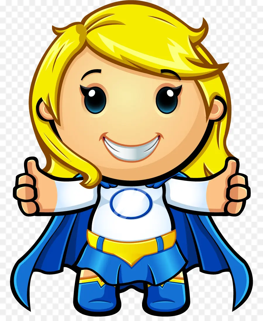 Super Herói Loira，Desenho Animado PNG