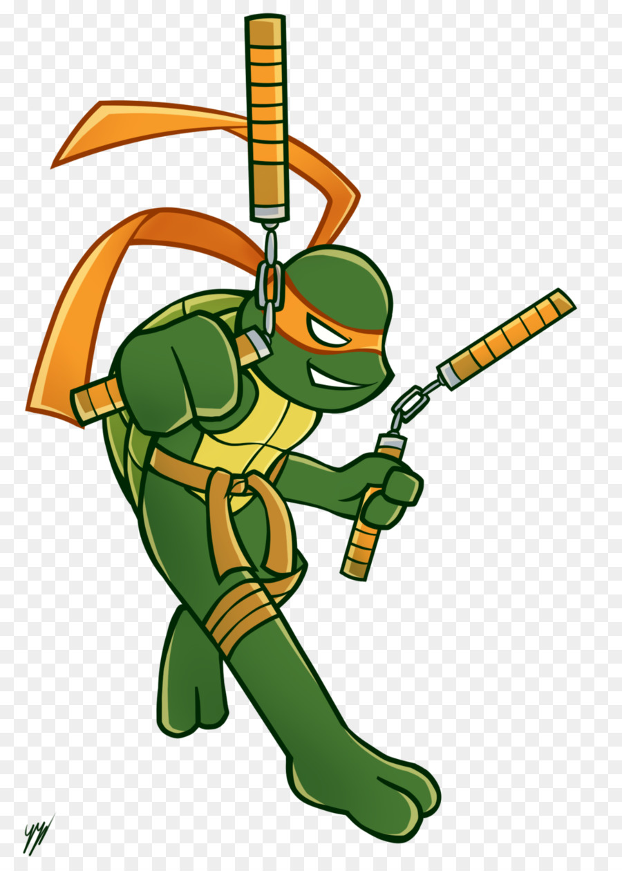 Tartaruga Ninja Verde，Nunchucks PNG