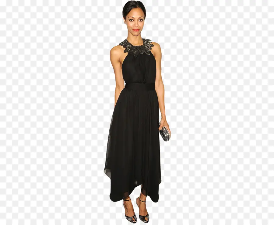 Mulher De Vestido Preto，Moda PNG