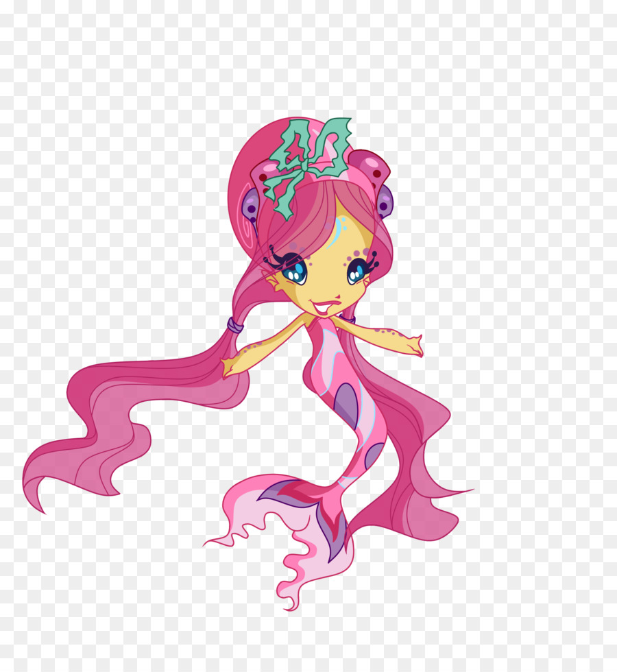 Garota De Desenho Animado Com Cabelo Rosa，Garota PNG