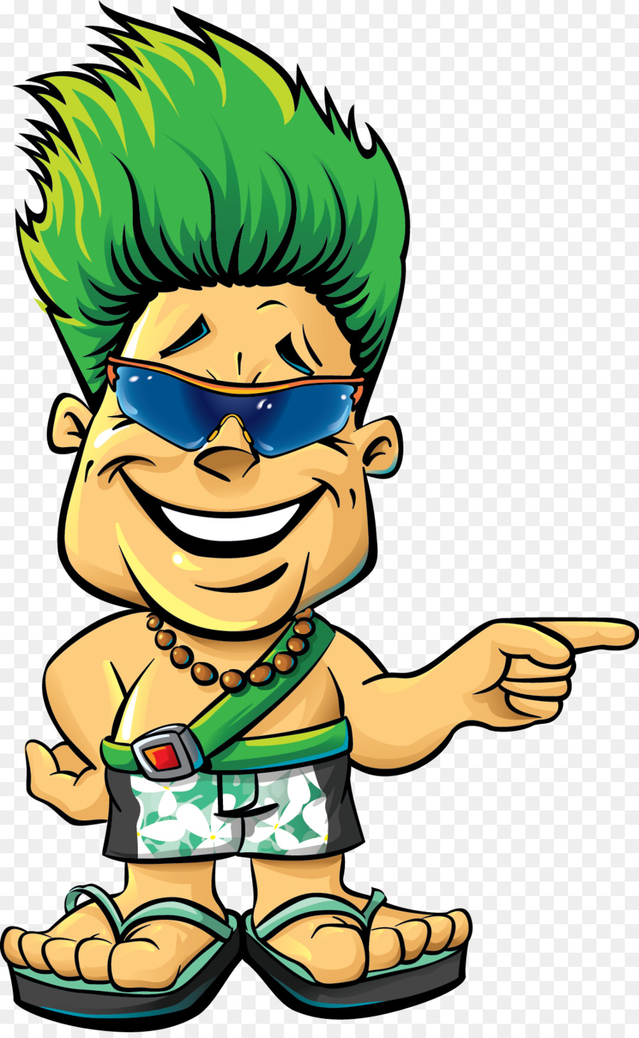 Personagem De Desenho Animado，Cabelo Verde PNG