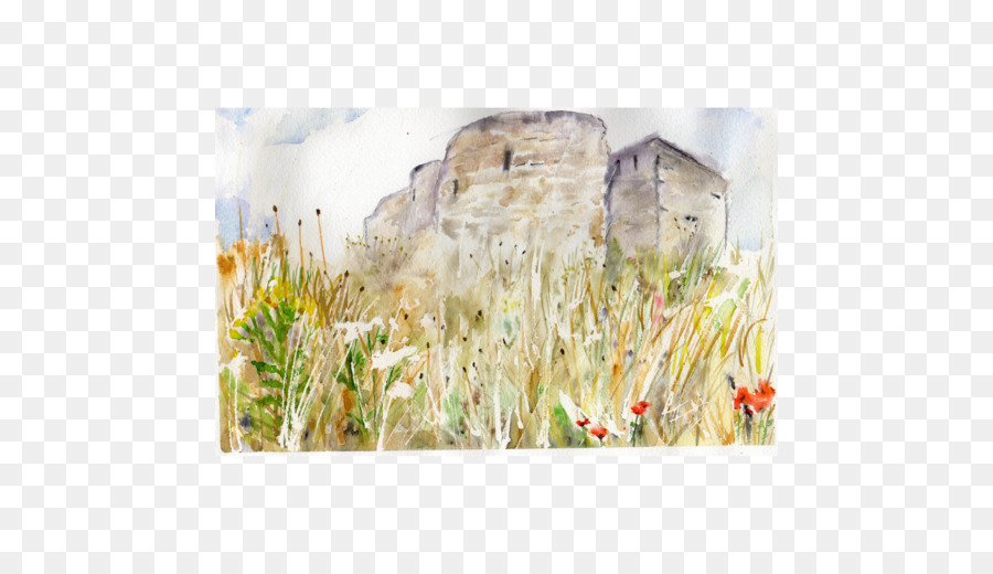 York Castle，Pintura Em Aquarela PNG