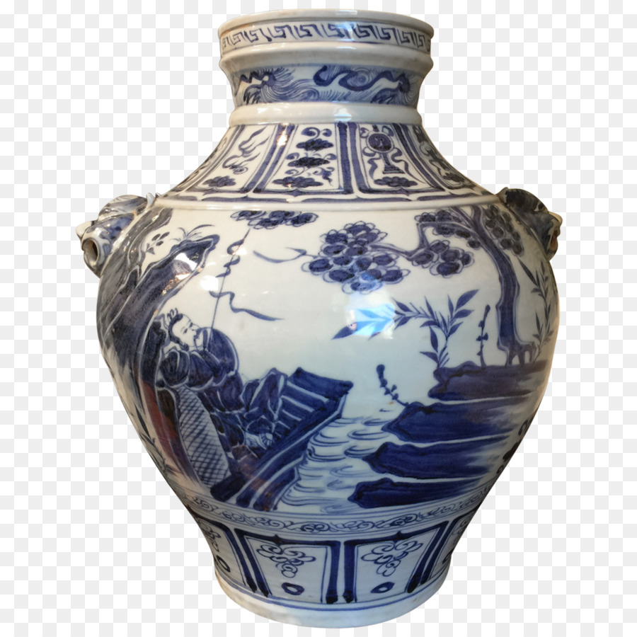 Vaso，Cerâmica Azul E Branca PNG