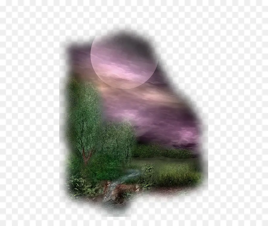 Paisagem Enluarada，Lua PNG