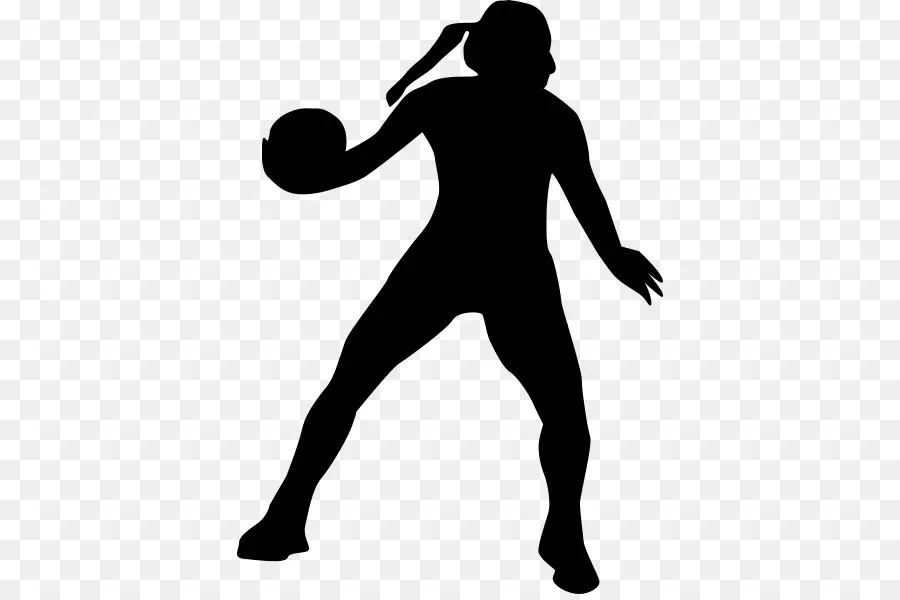 Silhueta De Uma Mulher，Basquetebol PNG