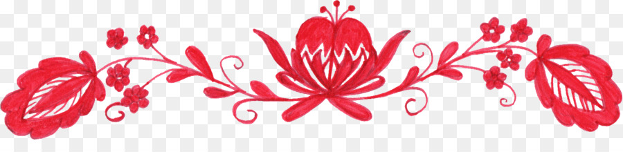 Desenho Floral Vermelho，Floral PNG