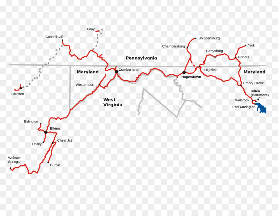 Western Maryland Scenic Railroad，Transporte Ferroviário PNG