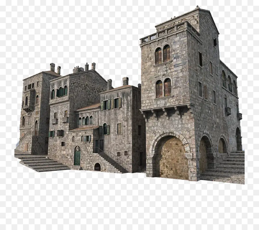 Edifício Medieval，Pedra PNG