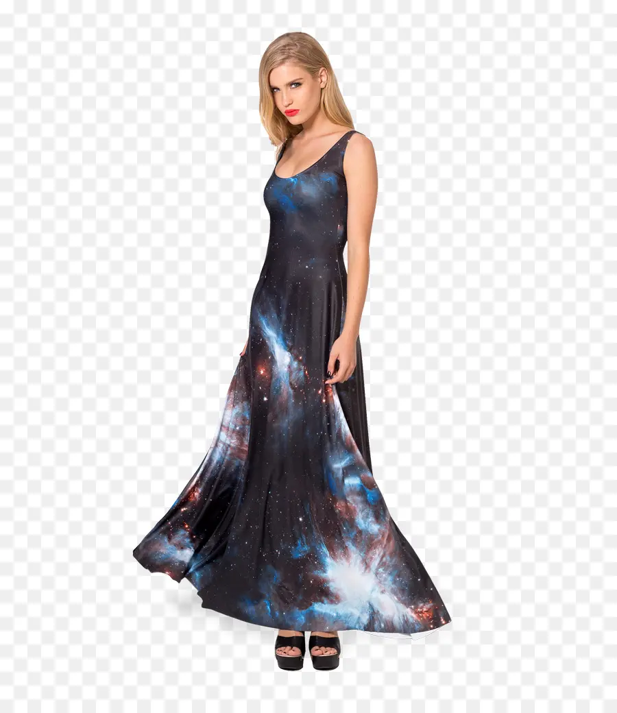 Vestido Galáxia，Mulher PNG