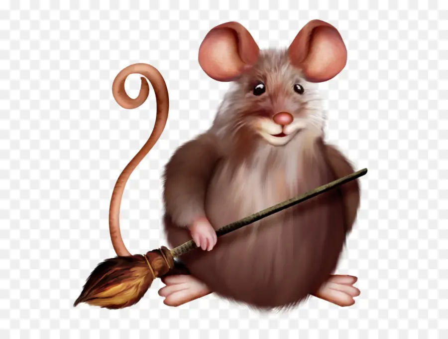 Rato De Desenho Animado，Vassoura PNG