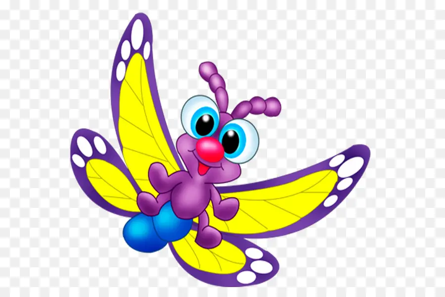 Borboleta De Desenho Animado，Roxo PNG