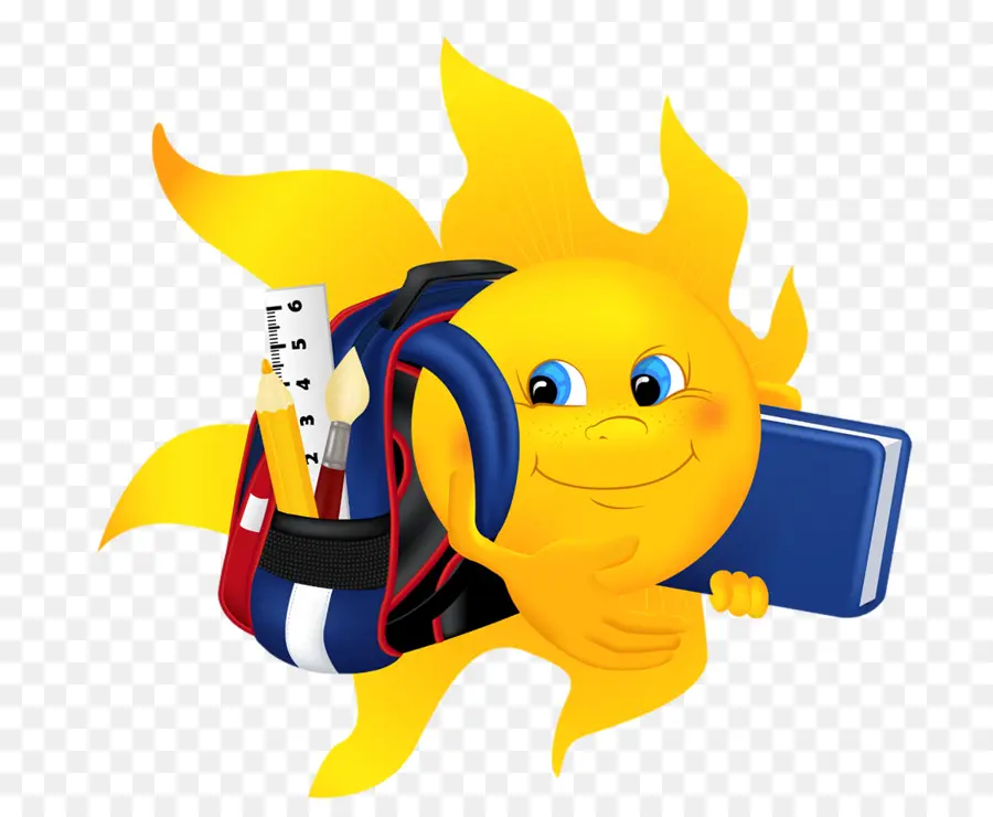 Sol Com Material Escolar，Mochila PNG