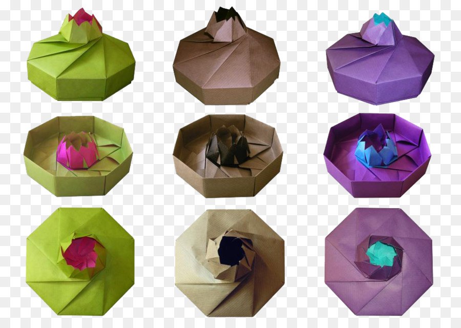 Floral Origami Globo，Caixa PNG