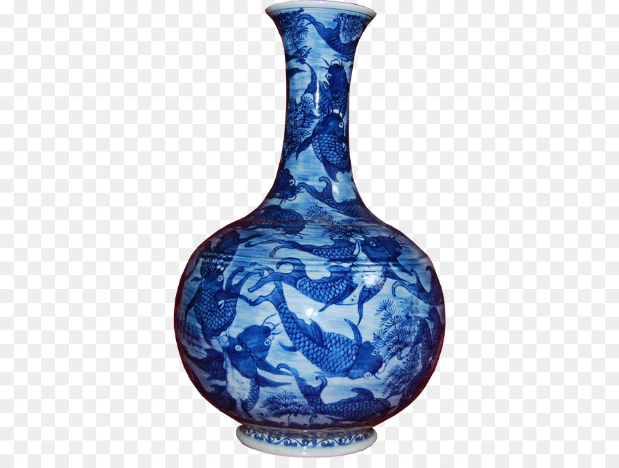 Vaso Azul E Branco，Cerâmica PNG