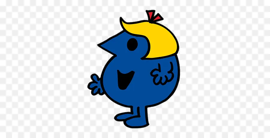 Personagem De Desenho Animado Azul，Cabelo Amarelo PNG