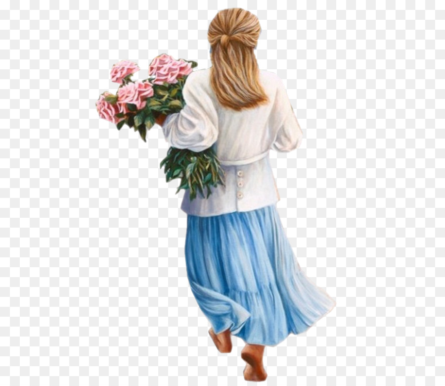 Mulher Com Flores，Mulher PNG