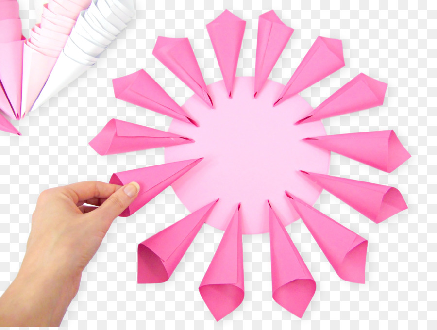 Cones De Papel Rosa，Mão PNG