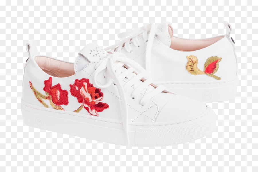 Tênis Branco Com Design Floral，Sapato PNG