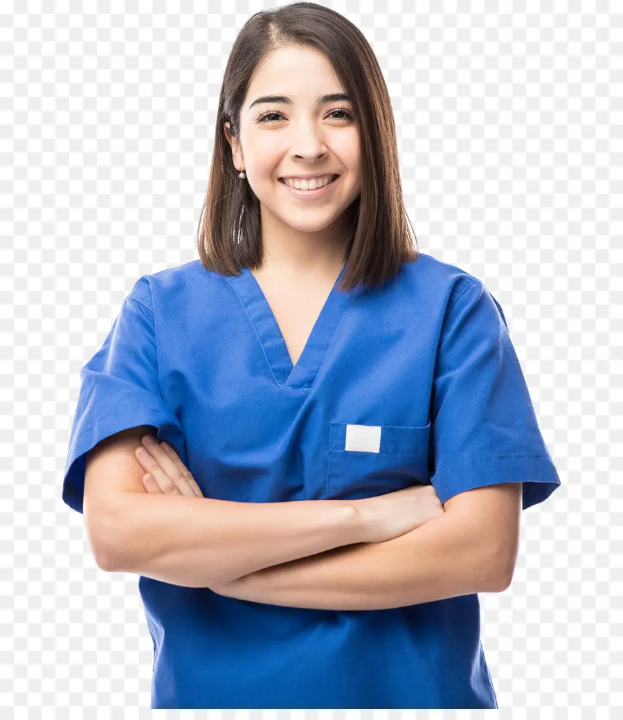 Enfermeira De Uniforme Azul，Assistência Médica PNG