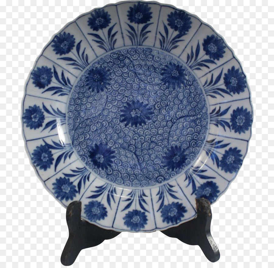 Prato Floral Azul，Cerâmica PNG